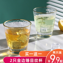 Japanese-style hammerhead pattern Phnom Penh glass simple household ins Feng Shui cup Female Nordic juice drinking water coffee cup