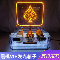 Bar New Black Peach A Glacier Box Black Card Director Reserve VIP Glowing Box KTV Supplies Custom Wine Base