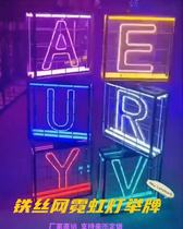 Bar Neon Sign New Out Wine Light Box Executive Toast Wine Rack Red Wine Rack Wine Cabinet Nightclub Show Wine Prop