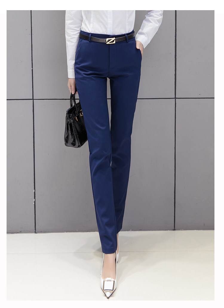 春季长裤新款休闲裤女显瘦小脚裤直筒裤职业西裤