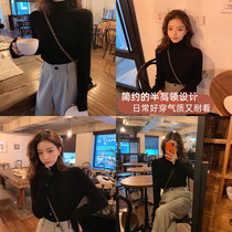 Mrs Qian wool turtleneck base shirt womens autumn and winter 2019 new slim thin wild solid color long sleeve T-shirt tide
