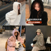 Mrs Qian imitation rabbit hair hat hair coat womens autumn and winter 2019 new fashion loose Korean version of the coat