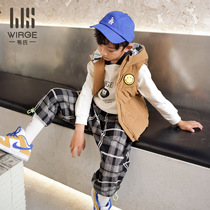 Webster childrens down vest hooded casual wear vest new boys and girls 90 velvet down vest