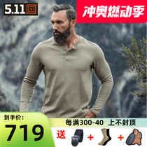 American 5 11 Spring Jasper 511 Bottoming Long Sleeve 72234 Henry Collar Waffle Soft Breathable T-Shirt