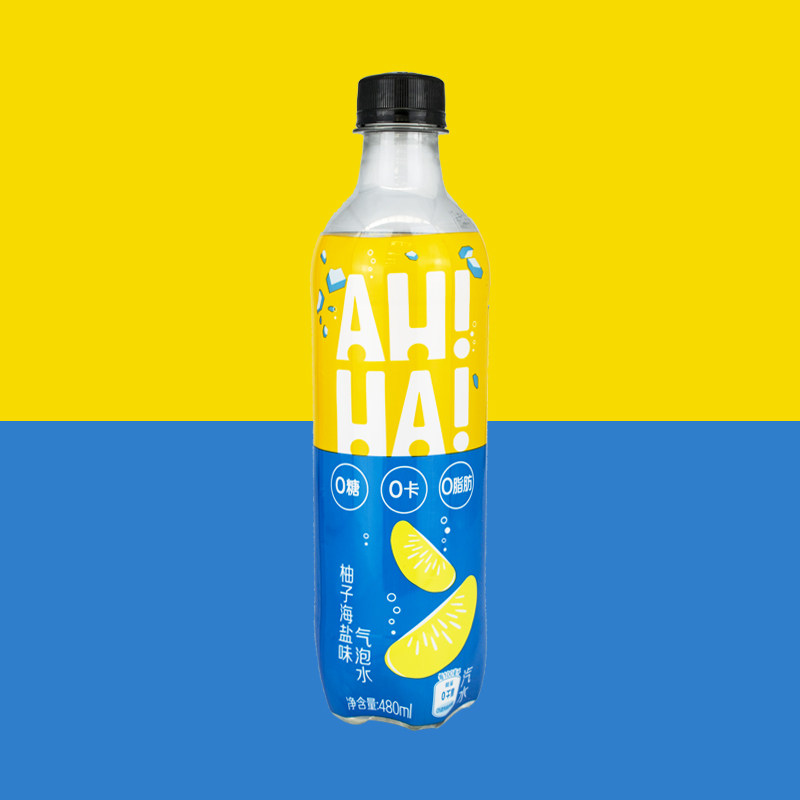 小宇宙ahha白桃乌龙 草莓巧克力 柚子海盐气泡水480ml*12瓶0糖0卡