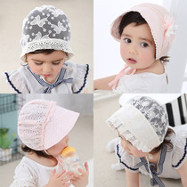 Spring and autumn summer travel Defense court hat female baby sun lace baby Princess 0-8 months basin tire cap