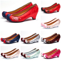 New Korean imported traditional ethnic womens wedding Hanbok with shoes Bridal embroidered boat shoes