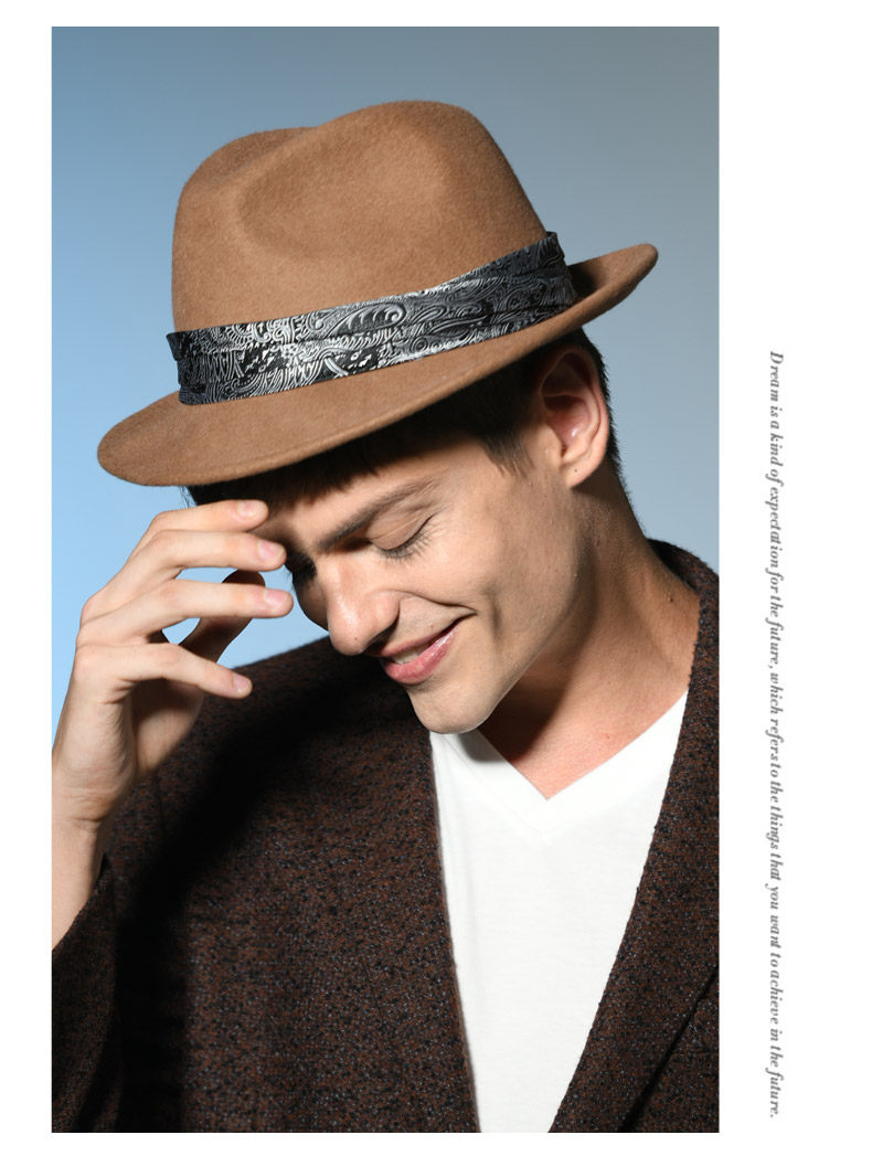 冬季爵士帽帽子男潮流个性休闲韩版青年街头冬天百搭男士绅士礼帽