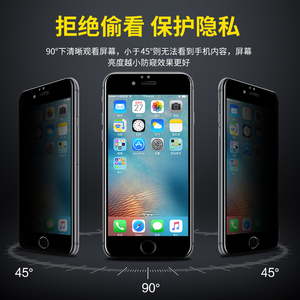 闪魔iphone6plus钢化膜全屏防偷窥苹果6s防窥膜全包膜偷窃i6防偷看膜6splus手机膜6p高透防窥全覆盖防爆六4.7