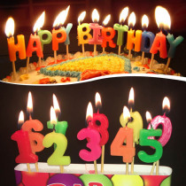 Digital Candles English Letter Candles Happy Birthday Smoke Free Color Creative Cake Decoration Birthday Candles