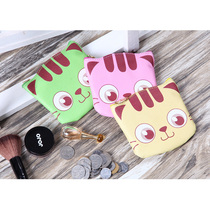 Pigeon family Meng turn over Korean orders Cute cartoon kitten pu creative coin purse coin bag storage bag
