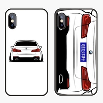 BMW 5 Series rear car brand 12pro glass shell rear frosted mobile phone case suitable for Apple 78xs11