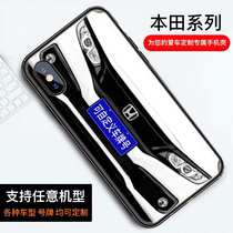 Honda Civic Mobile Phone Shell Glass Accord Crown Road for Apple 7xr11p12 Custom Number Plate Frosted Shell Huawei