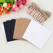 3 inch 5 inch 6 inch 7 inch hanging paper photo frame creative photo wall Kraft paper photo frame wall with hemp rope color clip