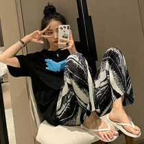 New Pregnant Women Suit Online Red Summer Outwear Fashion Loose Blouse Sports Broadlegged Pants Thin pieces Two sets slim