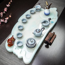 Kongfu tea kit home office with high-end light lavish stone tray minimalist modern tea tray small drainage tea table