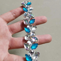 diy sandal stick drill material blue white color resin drill strip dress waist collar trim hand sewn drill chain