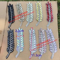 Feather leaf-shaped horse-eye glass diamond flower shoes and hats with diamond glue bottom clothes with flower dress skirt decoration performance suit with diamond