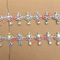 Crown water drop tassel rhinestone chain DIY hair accessories headscarf patch diamond Belly dance suit Waist chain rhinestone mink grass diamond