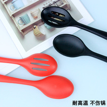 Silicone large spoon big spoon mixing spoon cooking small spoon Colander drain drain Spoon hot pot spoon non-stick pan available