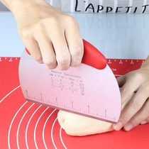 Stainless Steel Section Knife Flour Dough Cheeseboard Bull Rolling Sugar Snowflake Crisp Cutting Knife Baking With Scale Squeegee Hard