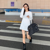 Korea long sleeve T-shirt women cotton 2021 new autumn joker loose long top white base shirt ins tide