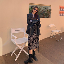 South Korean leather suit jacket Womens design Sensation Niche 2021 New High Sensation Fried Street Loose Casual West Suit