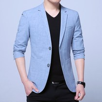 Spring and Autumn Leisure Suit Mens Thin Business British Slim Jacket Korean Tide Small Suit Mens Shirt Youth Single