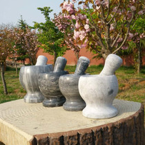 Play with Glutinous Rice Cake Mashed Garlic Press garlic Mortar Stone Mortar Garlic Mortar Grinding Garlic Clay Instrumental Household Green Stone Large Number Manual Mashing Jar