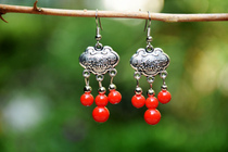 Yunnan Minority Wind Ornaments Personality Female Creative Slim Silver Ear Rings Hidden Silver Earrings Earrings Earrings (One