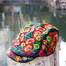 Original ethnic style hat Yang Liping with embroidered cap small flower embroidery hat Yunnan characteristics