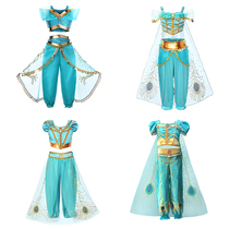 Children cosplay Aladdin Divine Light Jasmine princess Liandress Dress Dance Stage Drama Belly Dance