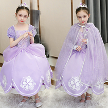 Princess Sophia dress Little girl child Western style skirt dress Birthday performance costume cosplay dress