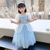 Girl Grey Girl Princess Dress Snowy Chic Edge Love Sari Dress Child Fluffy Yarn Dress Birthday Gown 61