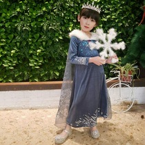 Frozen Princess Dress Girls Long Sleeve Aisha Aisha elsa Anna Children Dress