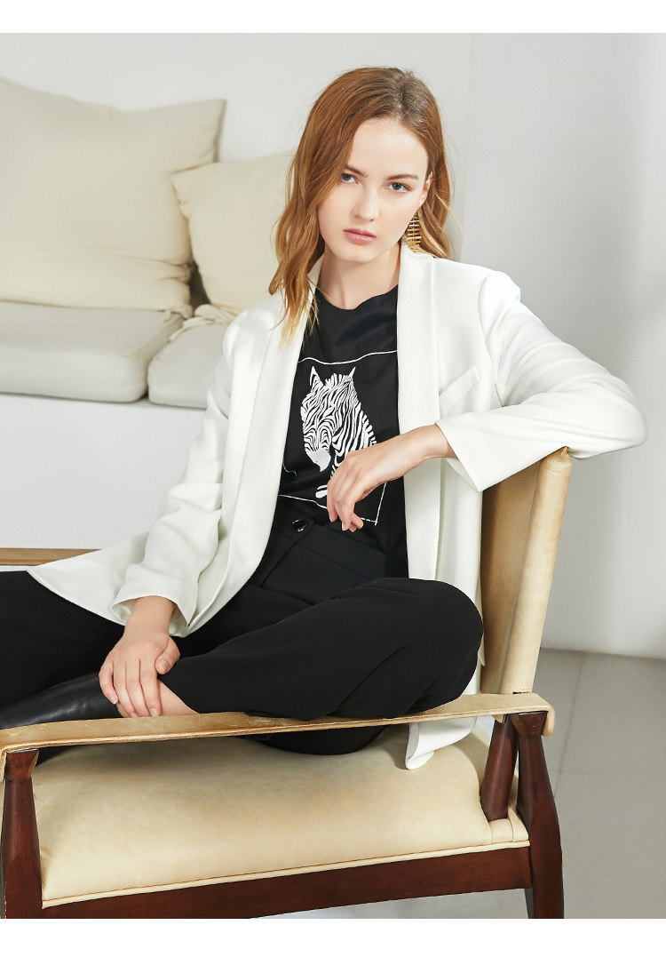 eitie爱特爱秋季新款职业通勤干练中性帅气宽松西装外套女c2003504