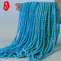 Qin Chu original mine turquoise hand string millet bead bracelet high porcelain round beads loose beads 108 sweater chain choker handwear
