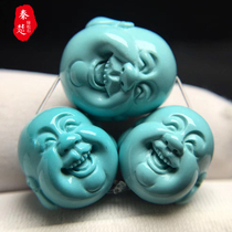 Shiyan original mine turquoise accessories high porcelain blue Maitreya Buddha head pendant set no optimization bracelet beads with beads