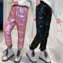 Twelve or three-year-old girl pants 5 thickened 6 Winter foreign atmosphere 7 primary school students 8 middle and large Children bright skin disposable dirty cotton pants