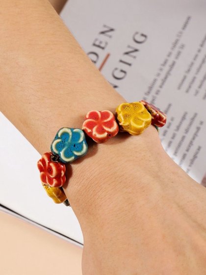 새로운 Jingdezhen Ceramic Jewelry Flower Glaze 학생을위한 전체 구슬 팔찌 여성 니트 팔찌, 개인화되고 간단한 상품을위한 가장 친한 친구에게 선물 새로운 Jingdezhen Ceramic Jewelry Flower Glaze 학생을위한 전체 구슬 팔찌 여성 니트 팔찌, 개인화되고 간단한 상품을위한 가장 친한 친구에게 선물