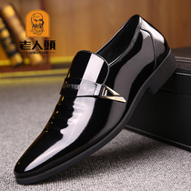 Old mans head male shoes breathable Inron Business Zheng Leather Leather Pointed Hollowed-out Perforated Male Sandal