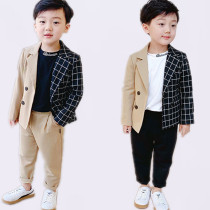 Boys small suit suit children Korean version Western suit jacket baby handsome and long sleeve casual Two sets flower boy autumn winter