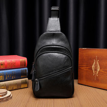 Hong Kong Duty-free Genuine Leather Chest Bag Slanted Satchel Bag Net Red Head Layer Bull Leather Male Satchel Casual Sports Small Backpack