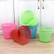 Plastic hollowed-out garbage can living room kitchen toilet small garbage can no cover office garbage basket A