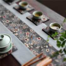 Retro National style Japanese classical Zen tea mat tea linen cloth table mat table flag tea table cloth coaster cotton linen fabric
