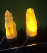 Natural Moroccan gypsum lighthouse raw stone original ore stone head ornaments high energy frequency frequency increase healing stone large