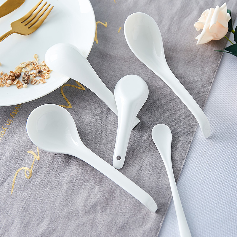 Jingdezhen fine Korean pure white ipads porcelain run son home small spoon, spoon, creative ceramic dinner spoon, spoon