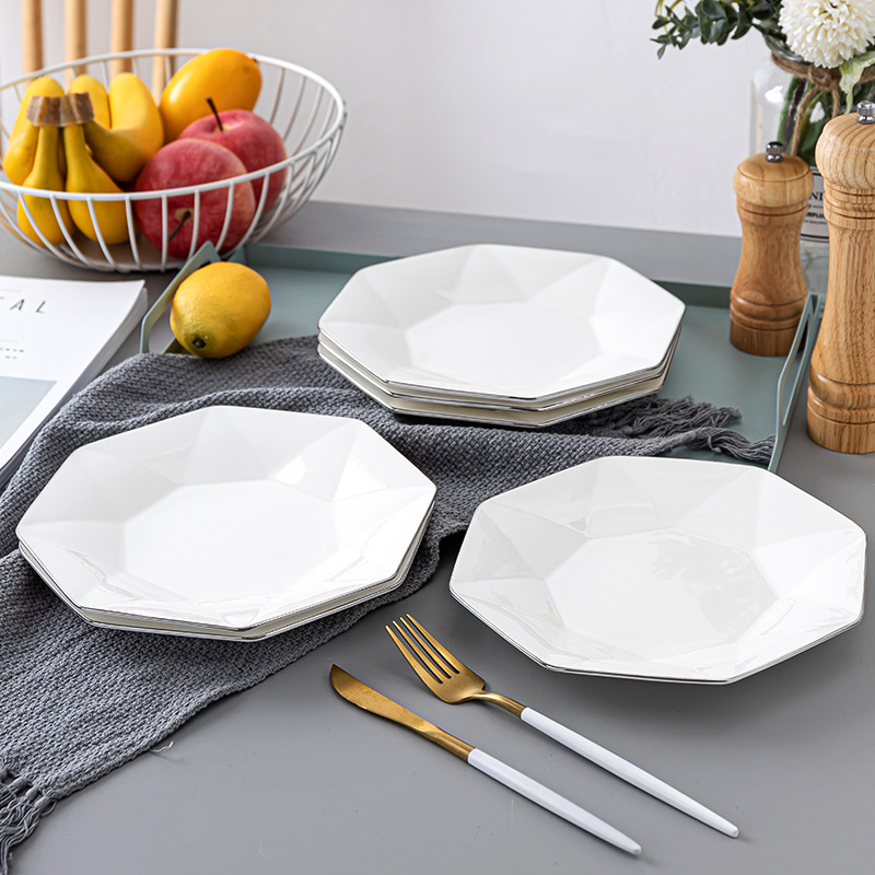 Son ipads porcelain dish dish creative household anise disc white Jin Bianshang plate square plate of jingdezhen ceramic plates