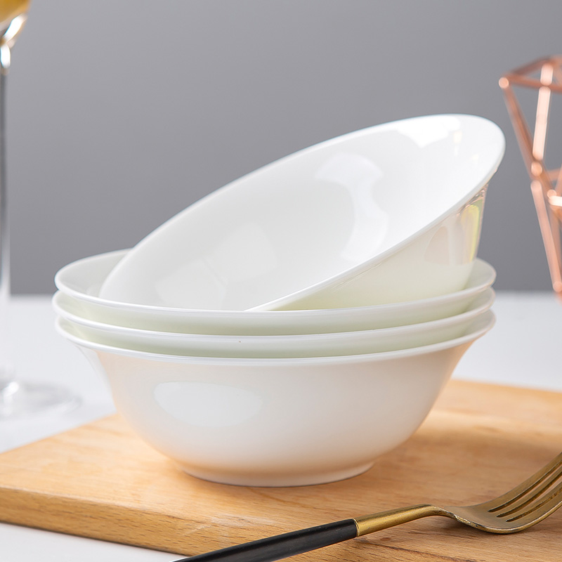 Jingdezhen ceramic rainbow such to use pure white ipads porcelain tableware bowl sets pull rainbow such as use of household of Chinese style bowl of soup bowl mercifully rainbow such use