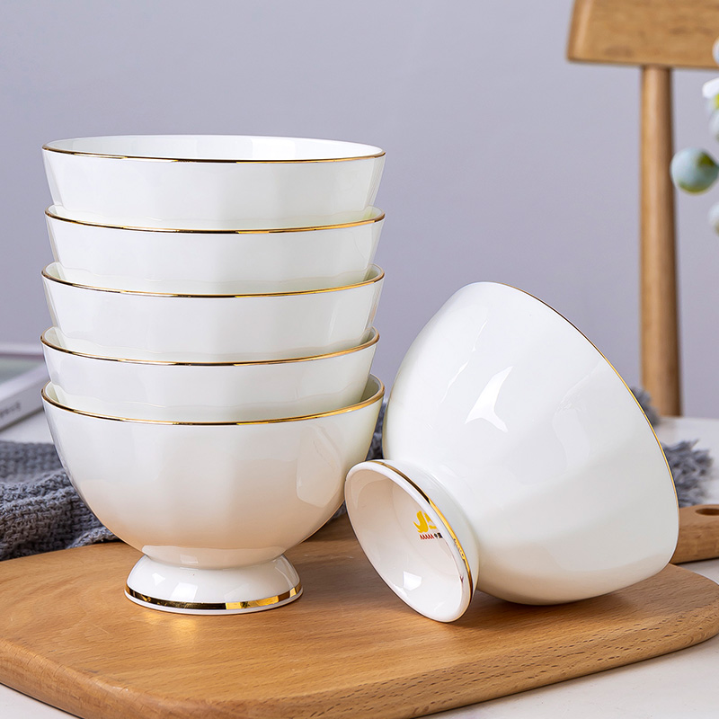 Jingdezhen up phnom penh ipads porcelain tableware contracted style ceramic bowls of tall foot gionee household rainbow such as bowl bowl to eat rice bowls